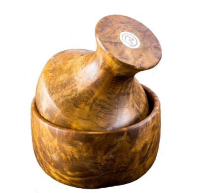 ALMOFARIZ - Socador/pilão em madeira, usado para especiarias, temperos, pastas, moedor de alho