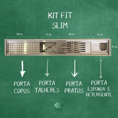 Calha Gourmet 90cm Kit Fit Slim Cnox