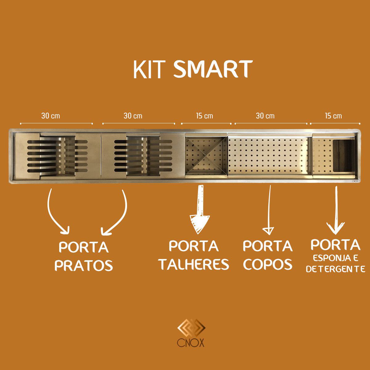 Calha Gourmet 1.20m Kit Smart Cnox
