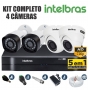 Kit CFTV Intelbras Completo 4 Câmeras AHD 720p DVR 4 Canais