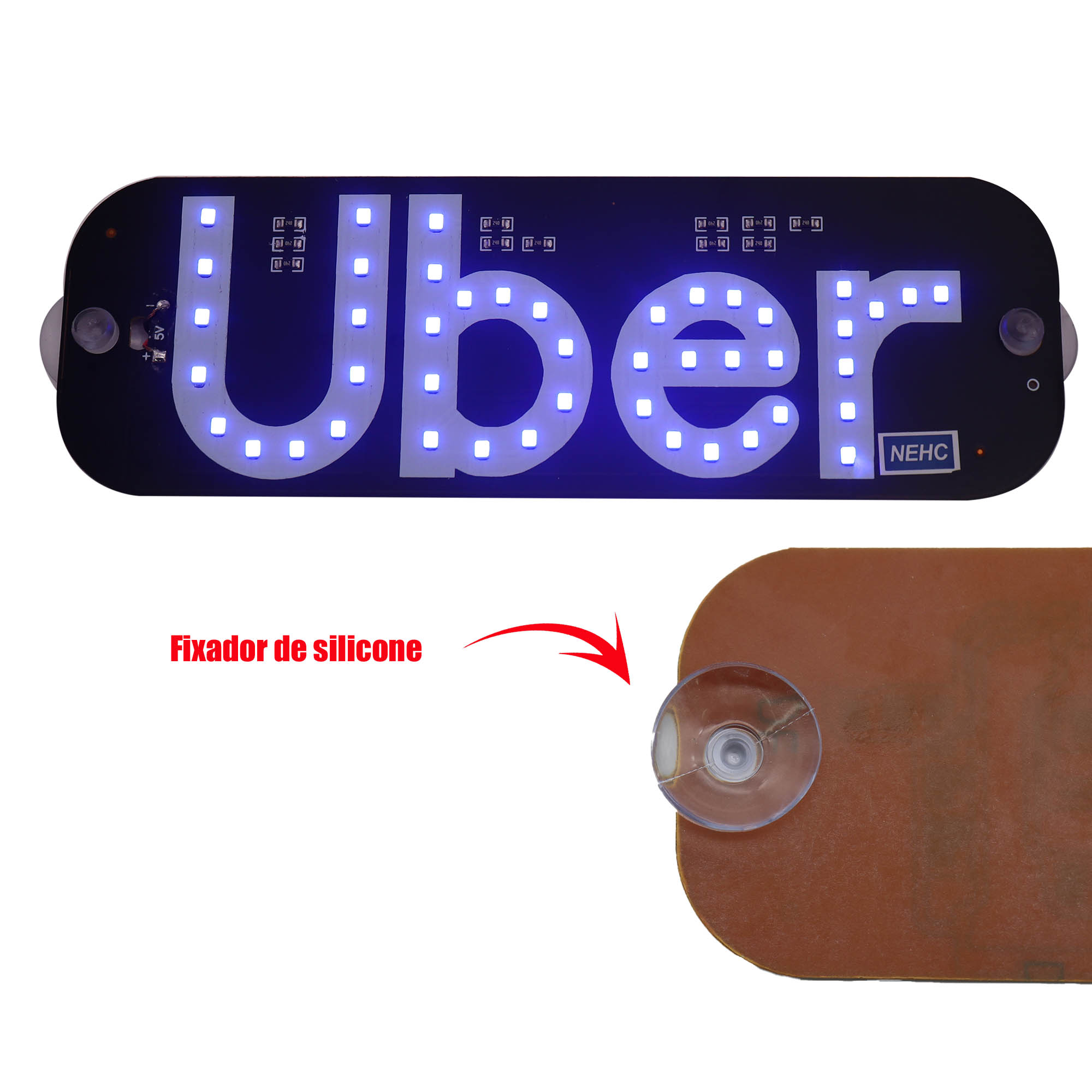 Placa Para Carro LED Letreiro Motorista De Aplicativo Uber