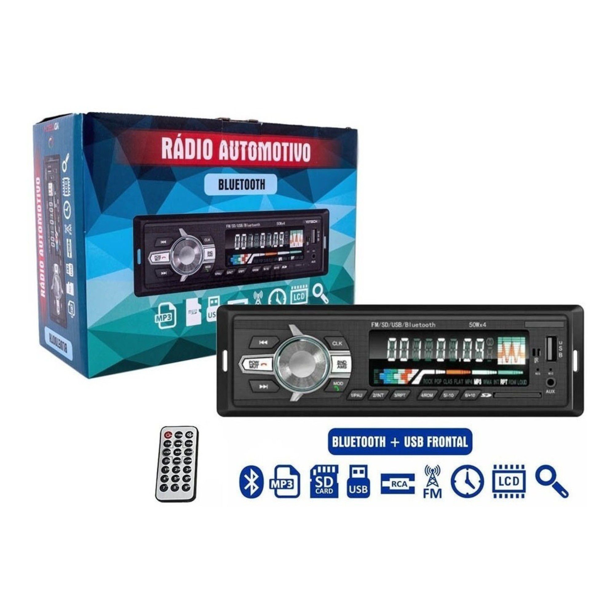 Radio Automotivo Mp3 Player Fm Bluetooth Usb Sd