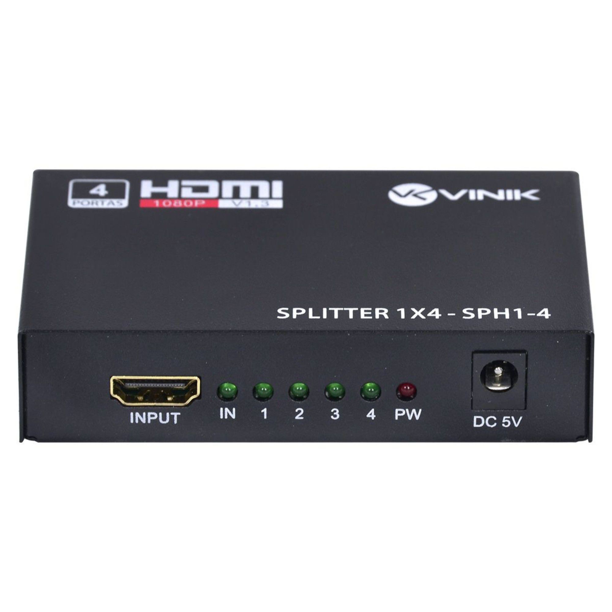 Splitter HDMI 1 Entrada x 4 Saídas 3D 4k Full HD 1080p