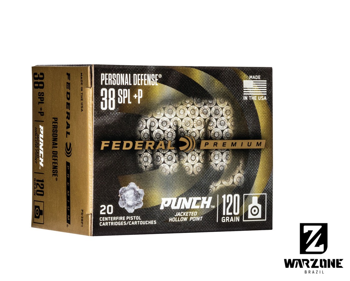 Munição Federal .38 SPL+P Personal Defense Punch 120GR - CX 20un