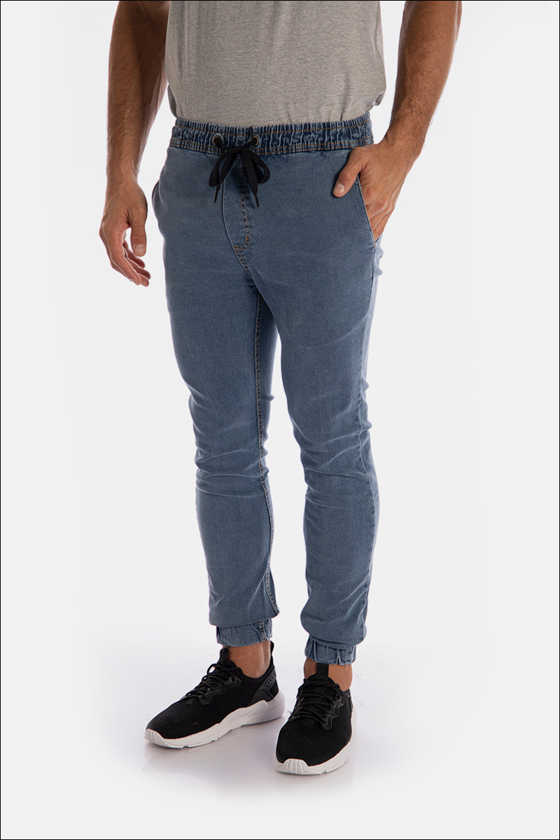 Calça Jeans Jogger com Elástico (80) - S22CJ708