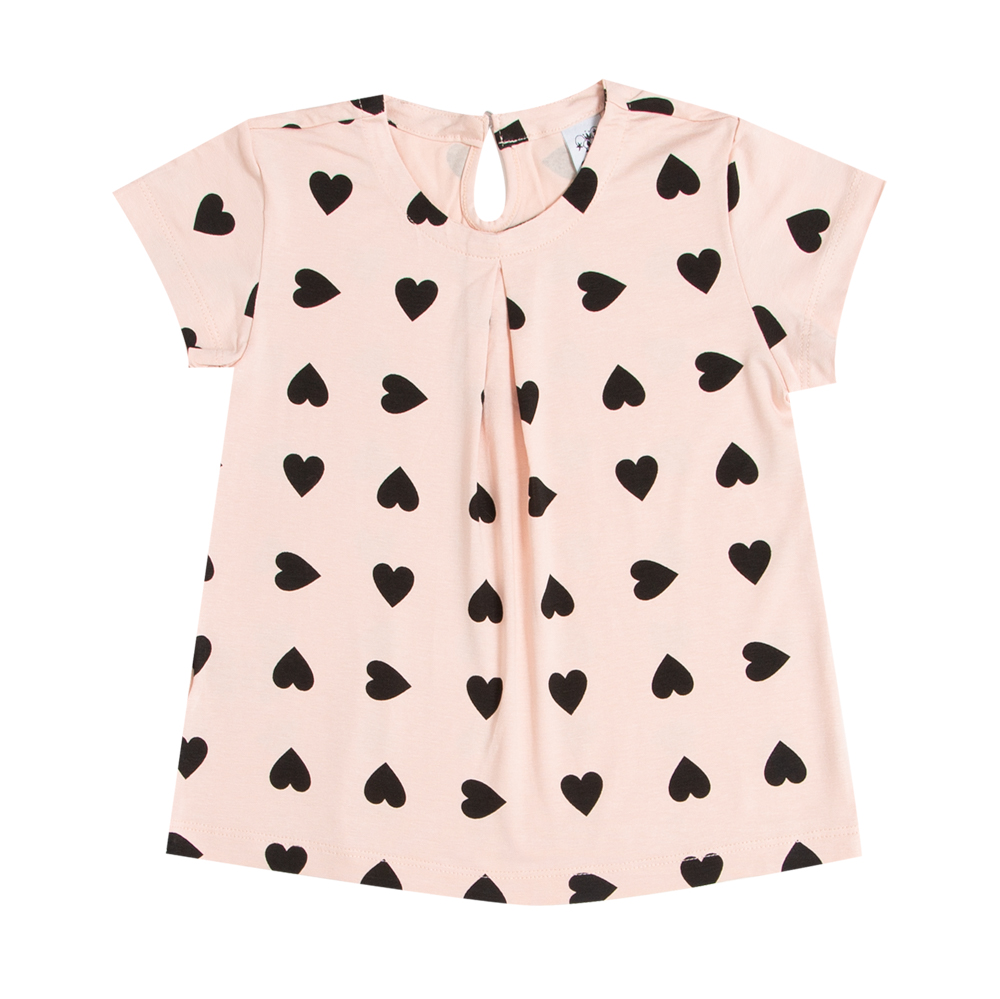 T-shirt rosa mini corações