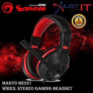 Headset Gamer com Microfone Marvo Scorpion H8321 (Preto/Vermelho)