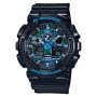 Relógio Masculino CASIO G-Shock GA-100CB-1ADR Preto com mostrador Camuflado Azul