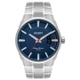 Relógio Orient Masculino Analógico  Mbss1355 D1sx Prata Mostrador Azul com Calendário