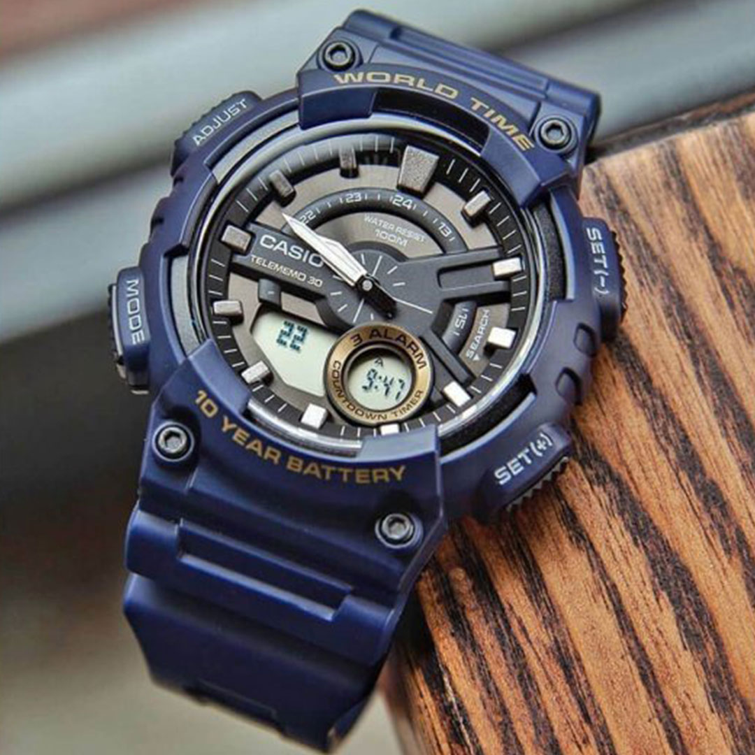 Relógio Casio Masculino Standard Aeq-110w-2avdf Azul