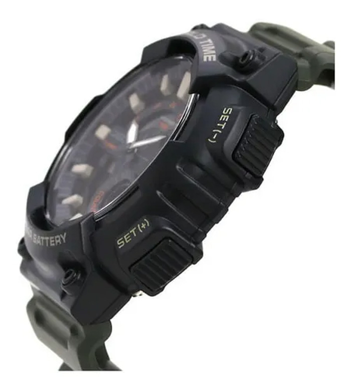 Relógio Casio Masculino Standard Aeq-110w-3av Preto E Verde