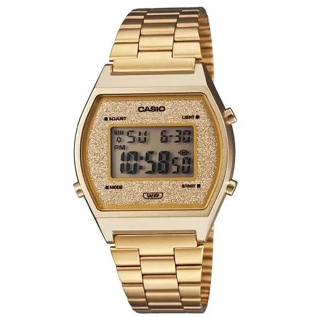 Relógio Casio Vintage Dourado Com Glitter B640wgg-9df