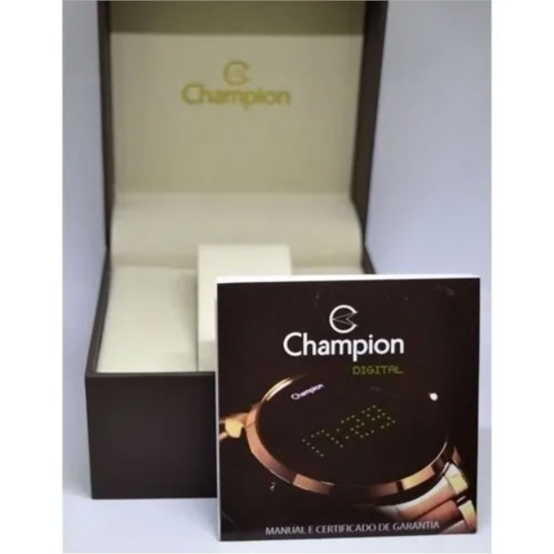 Relógio Feminino Champion Analógico Cn24093m Dourado Mostrador Prata