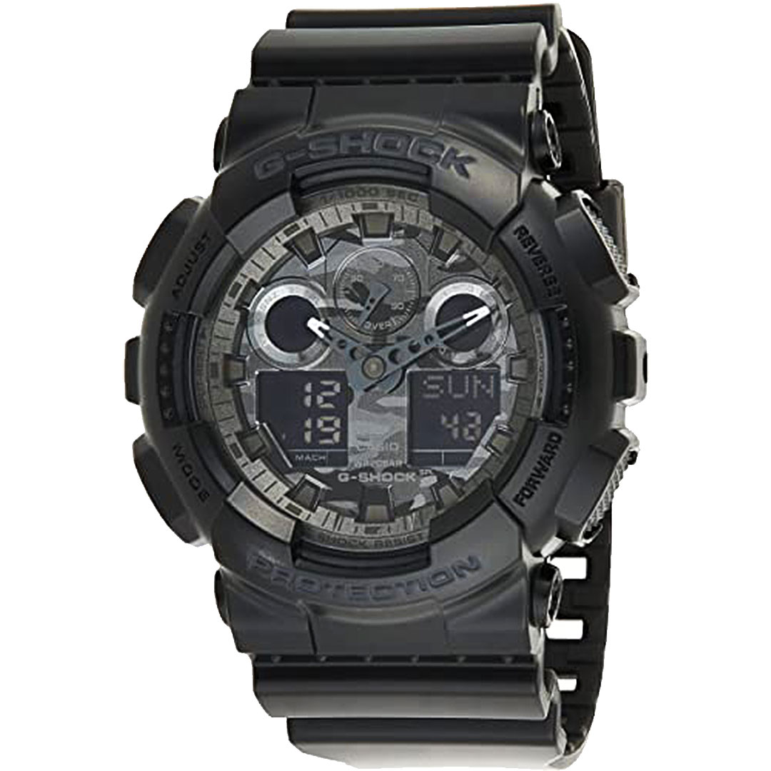 Relógio Masculino Casio G-shock Analógico E Digital Ga-100cf-1adr Preto e mostrador Camuflado Cinza