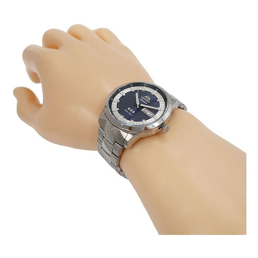 Relógio Masculino Orient Automático Aço Prata F49ss006 D1sx Analógico Azul