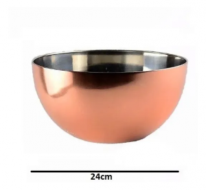 Bowl Médio Inox Rose Gold 24cm 6667 - Mimo Style