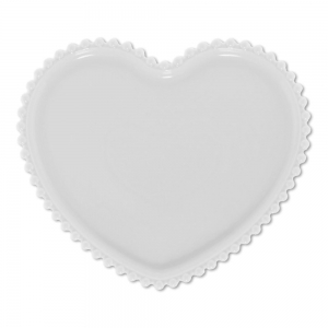 Prato de Porcelana Coração Beads Branco 14172 - Bon Gourmet