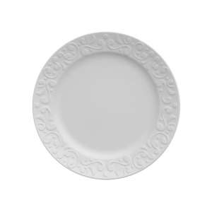 Prato de Sobremesa Branco de Porcelana Tassel 14920 - Germer