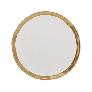 Prato De Sobremesa em Porcelana Branco e Dourado Dubai Wolff 21cm - 107791