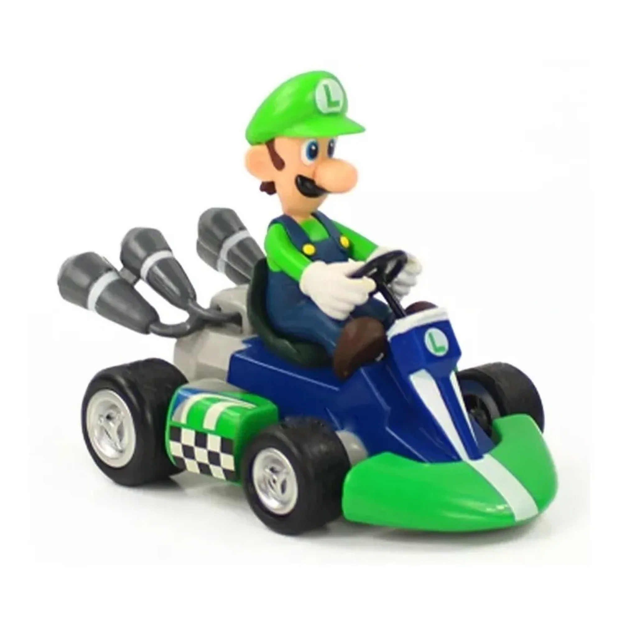 Boneco Carrinho Miniatura com Fricção Super Mario Kart - LUIGI