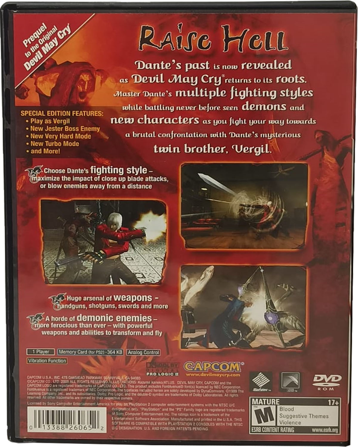 Devil May Cry 3 Special Edition - Ps2 Mídia Física Usado