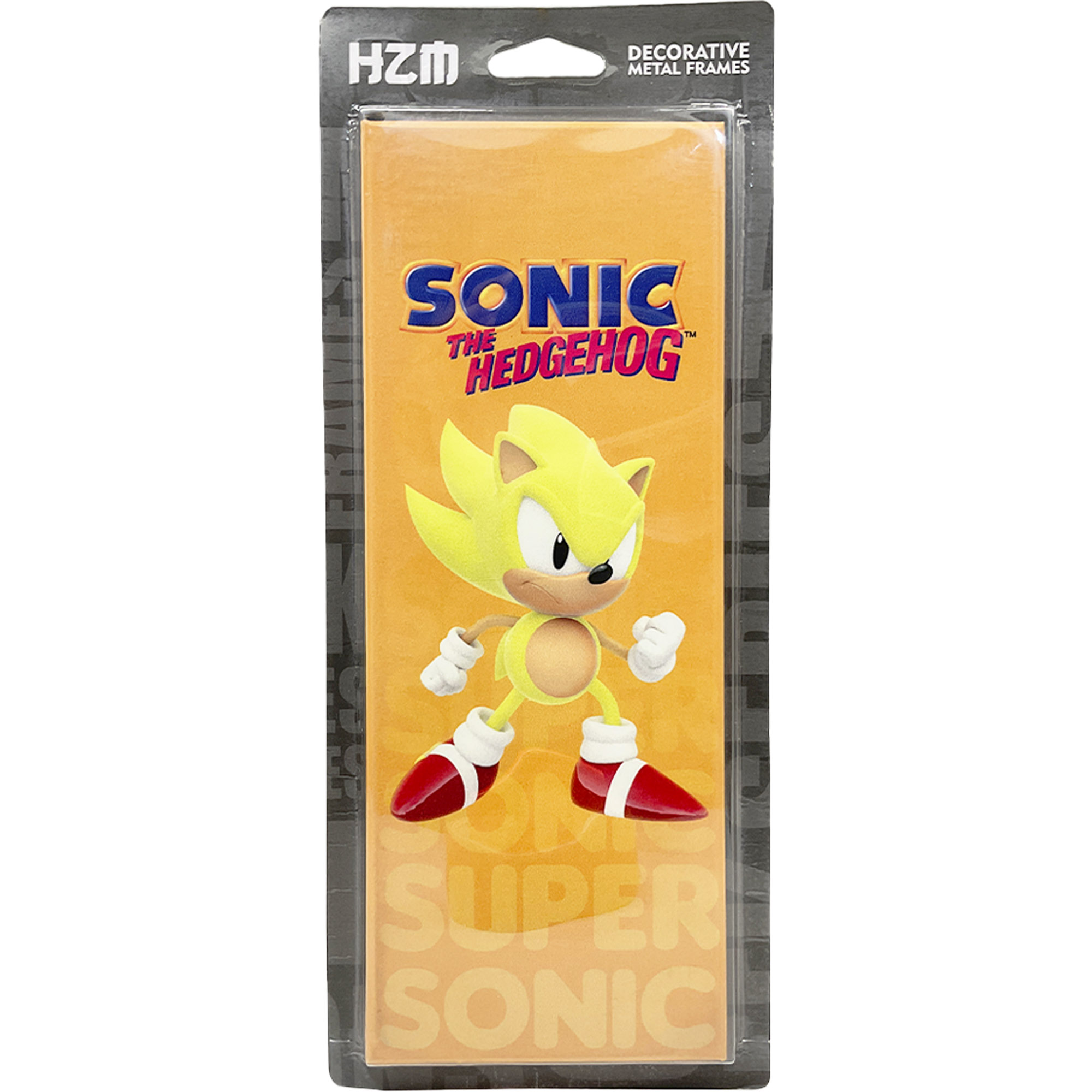 Quadro de Metal Decorativo 26x10 - Sonic Headgehog SUPER SONIC