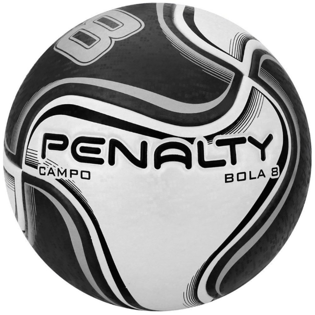 Bola de Futebol Penalty Campo 8 - Branco e Preto