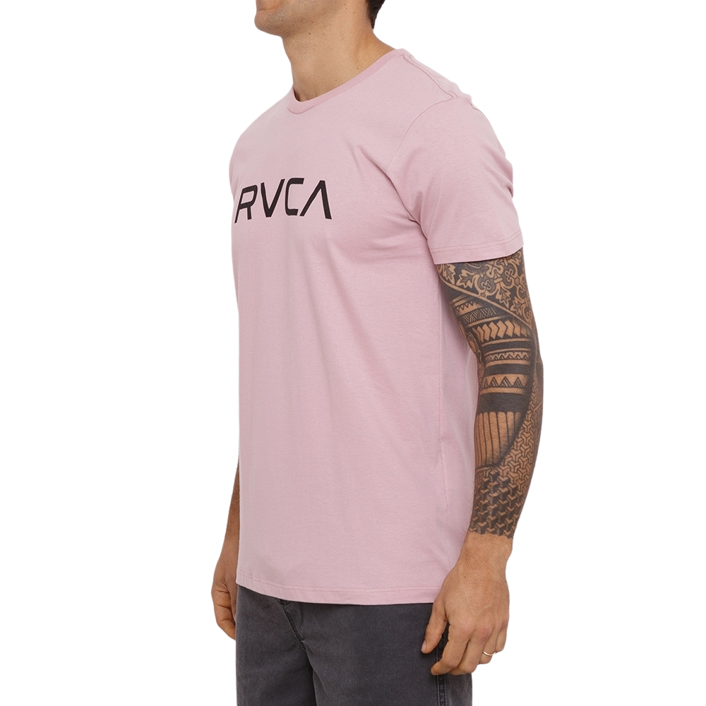 Camiseta M/c Big Rvca Masculino - Rosa