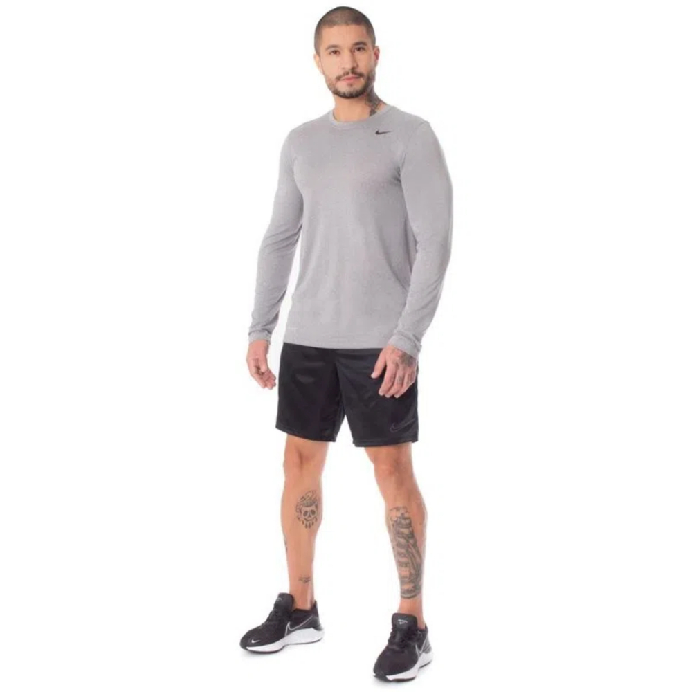 Camiseta Nike Dry Ls Leg Masculino - Cinza