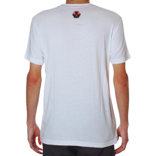 Camiseta Rvca Bruce Pocket Masculino - Branco e Preto