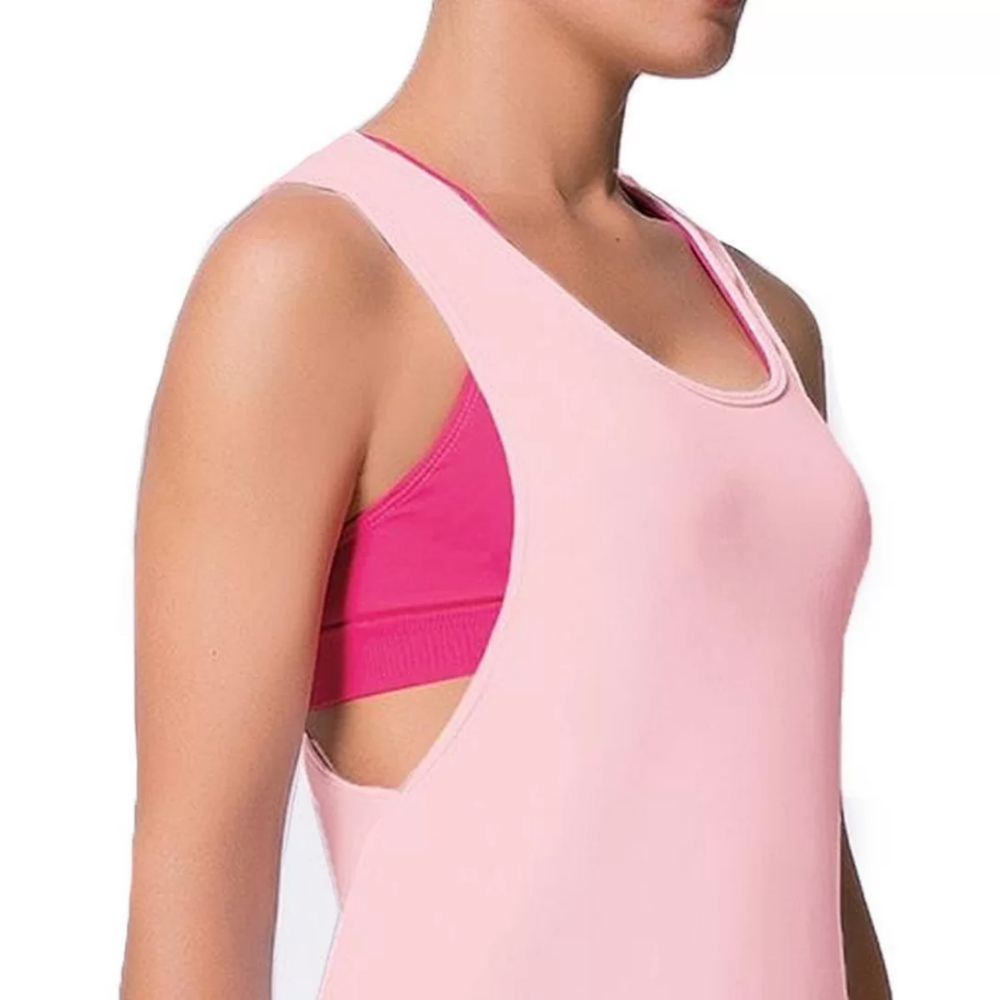 Camiseta Selene Regata Cavada Fitness - Rose Antigo 