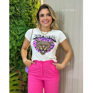 T-Shirt Bella Onça Wild E Free feminina