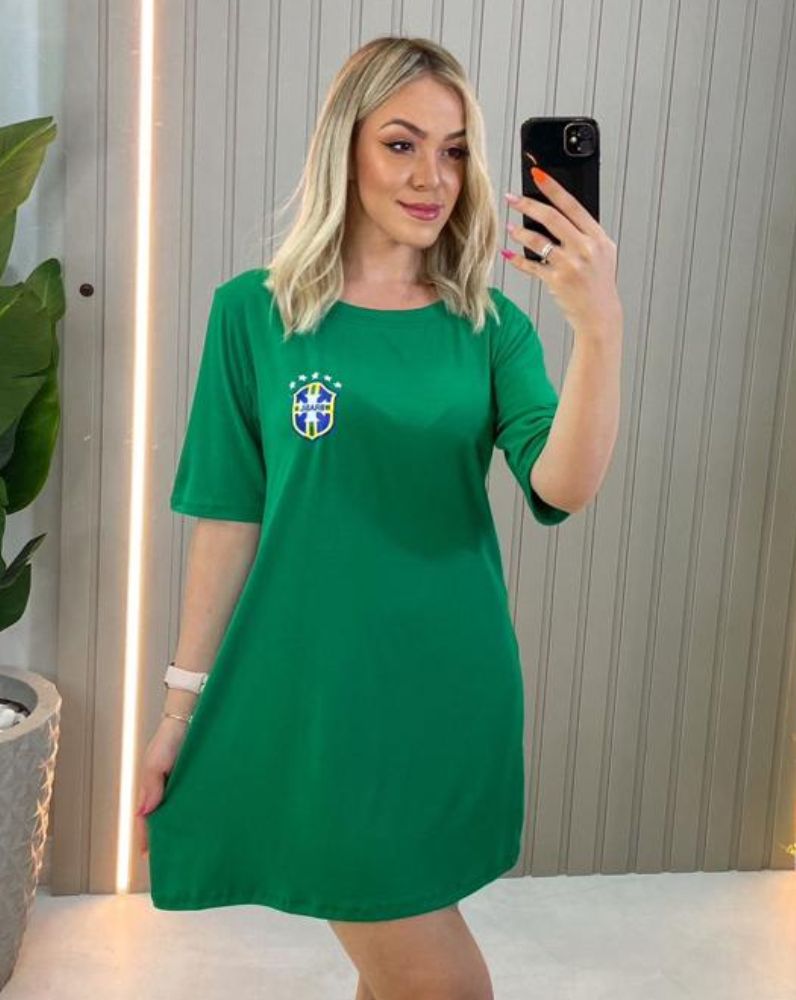 Vestido Malha Camisetão do Brasil