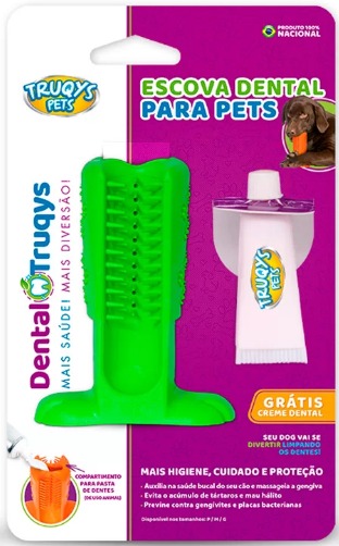 Brinquedo Truqys Escova Dental Verde Grande para Cães