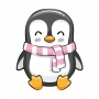 Adesivo Decorativo de Geladeira Pinguim Inverno