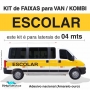 Kit Adesivos Faixa Escolar para kombi e Van lateral 04 Mts
