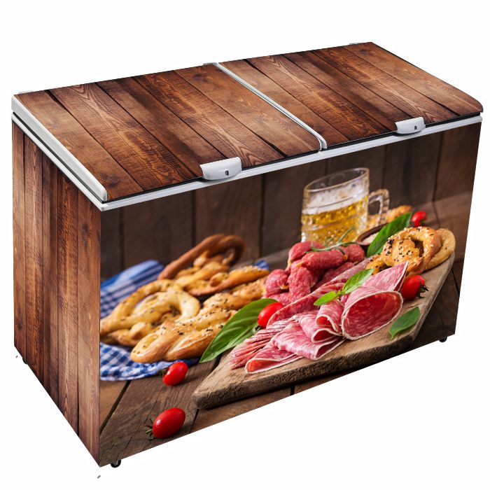 kit adesivos personalizados freezer horizontal carne açougue supermercado Ref506