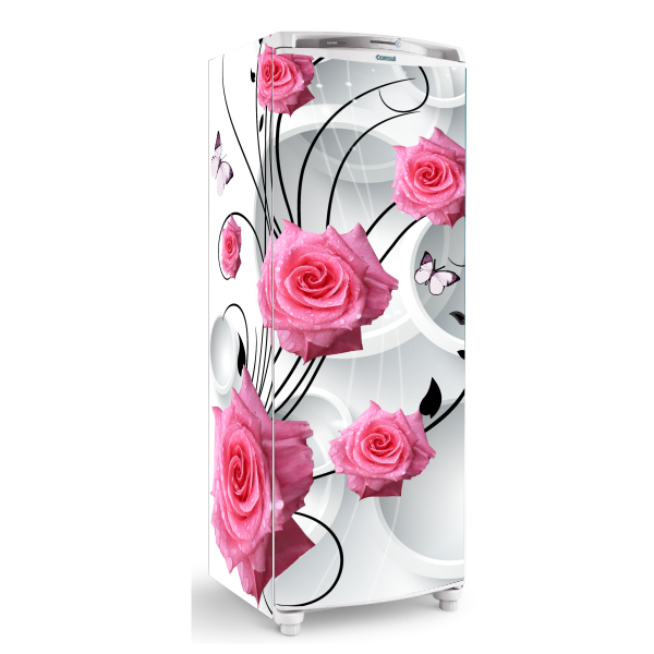 Kit de adesivos para geladeira - tema bomba floral