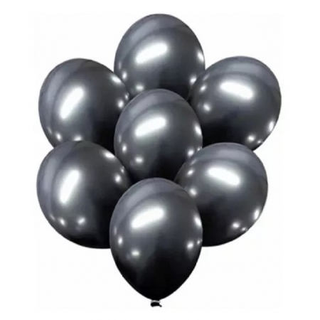 Bexiga Balões Metalizado Nº 05 Preto Brilhante - 25 Unid