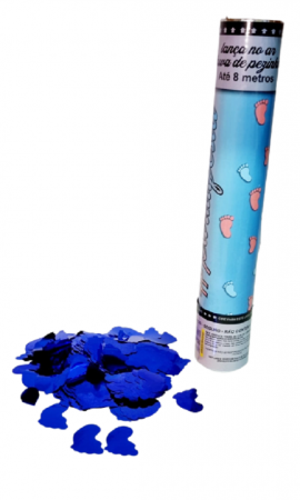 Lança Confetes 30cm Chá Revelação Azul Menino - 1 Unid.