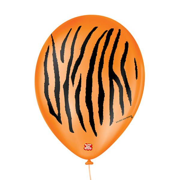  Bexiga Balões Tema Nº 9 Tigre Laranja - 25 Unid 