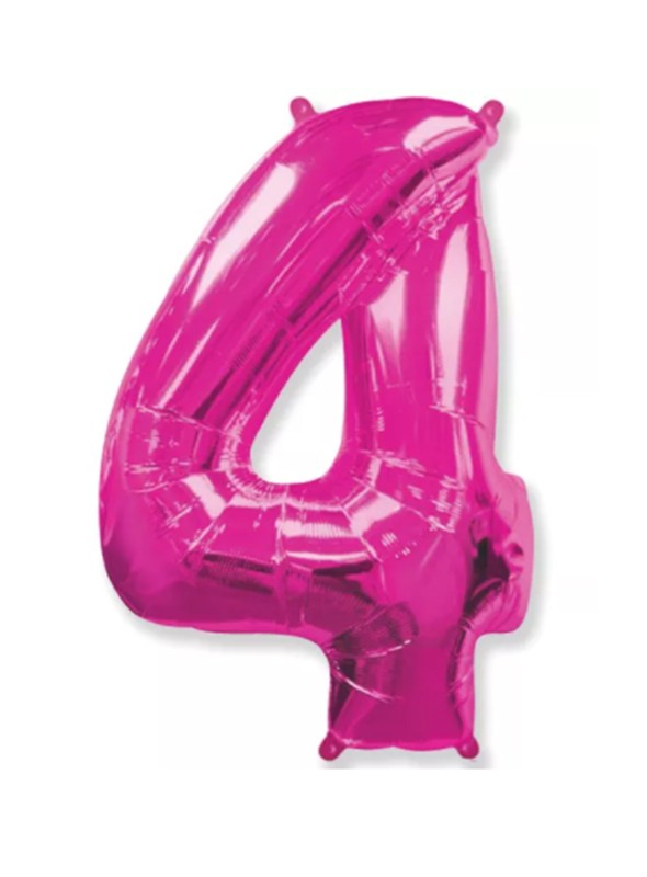 Bexiga Balão Metalizado 16 Polegadas 40cm Rosa Número 4