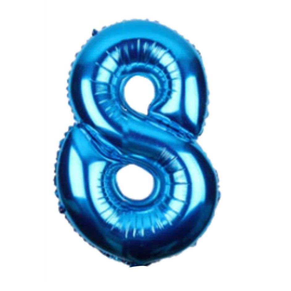 Bexiga Balão Metalizado 30 Polegadas 75cm Azul Número 8