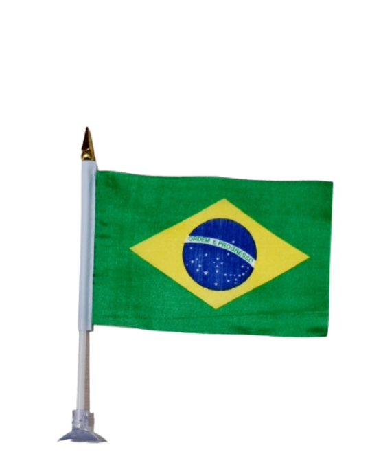 Bandeira Brasil de Mesa Tecido 16x10cm PP Copa Mundo - 01 un