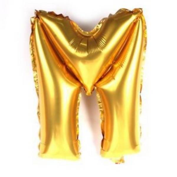 Bexiga Balão Metalizado 16 Polegadas 40cm Dourado Letra M