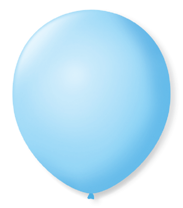 Bexiga Balões Liso Redondo Nº 16 Azul Bebê - 12 Unid