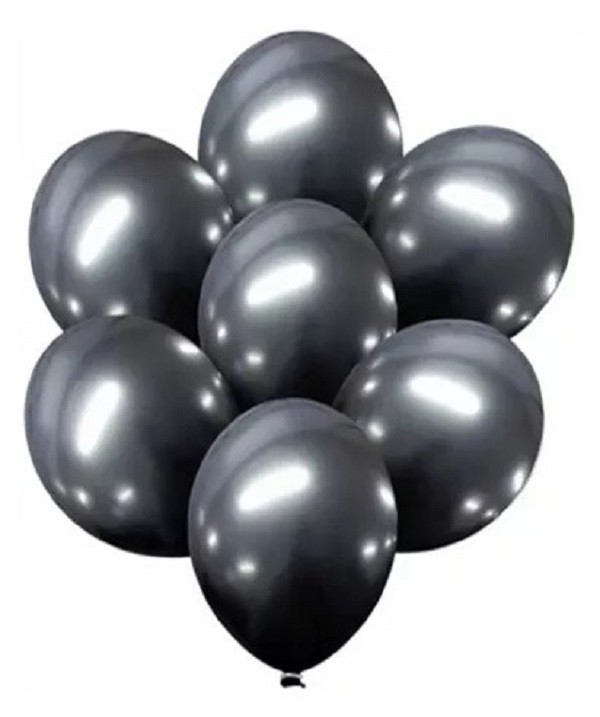 Bexiga Balões Metalizado Nº 05 Preto Brilhante - 25 Unid