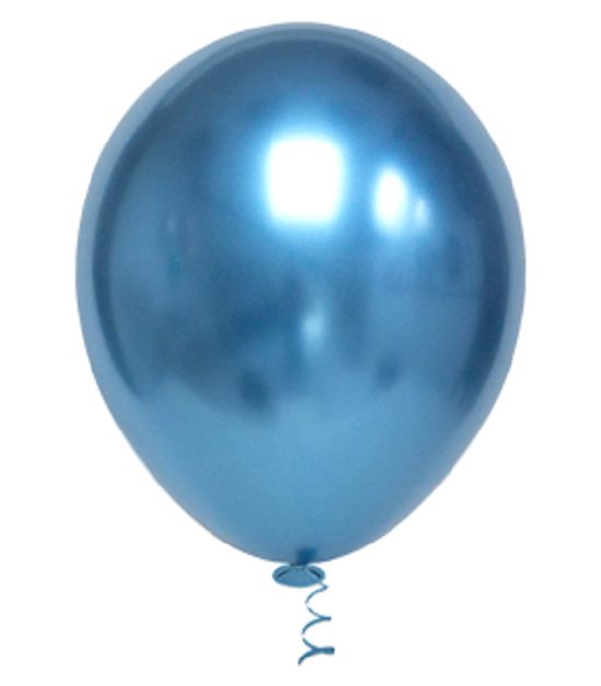 Bexiga Balões Metalizado Platino Nº 5 Azul - 25 Unid