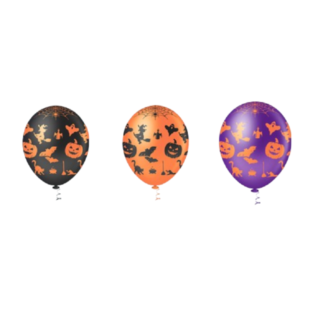 Bexiga Balões Tema Nº 10 Abóbora Terror Halloween - 25 Unid