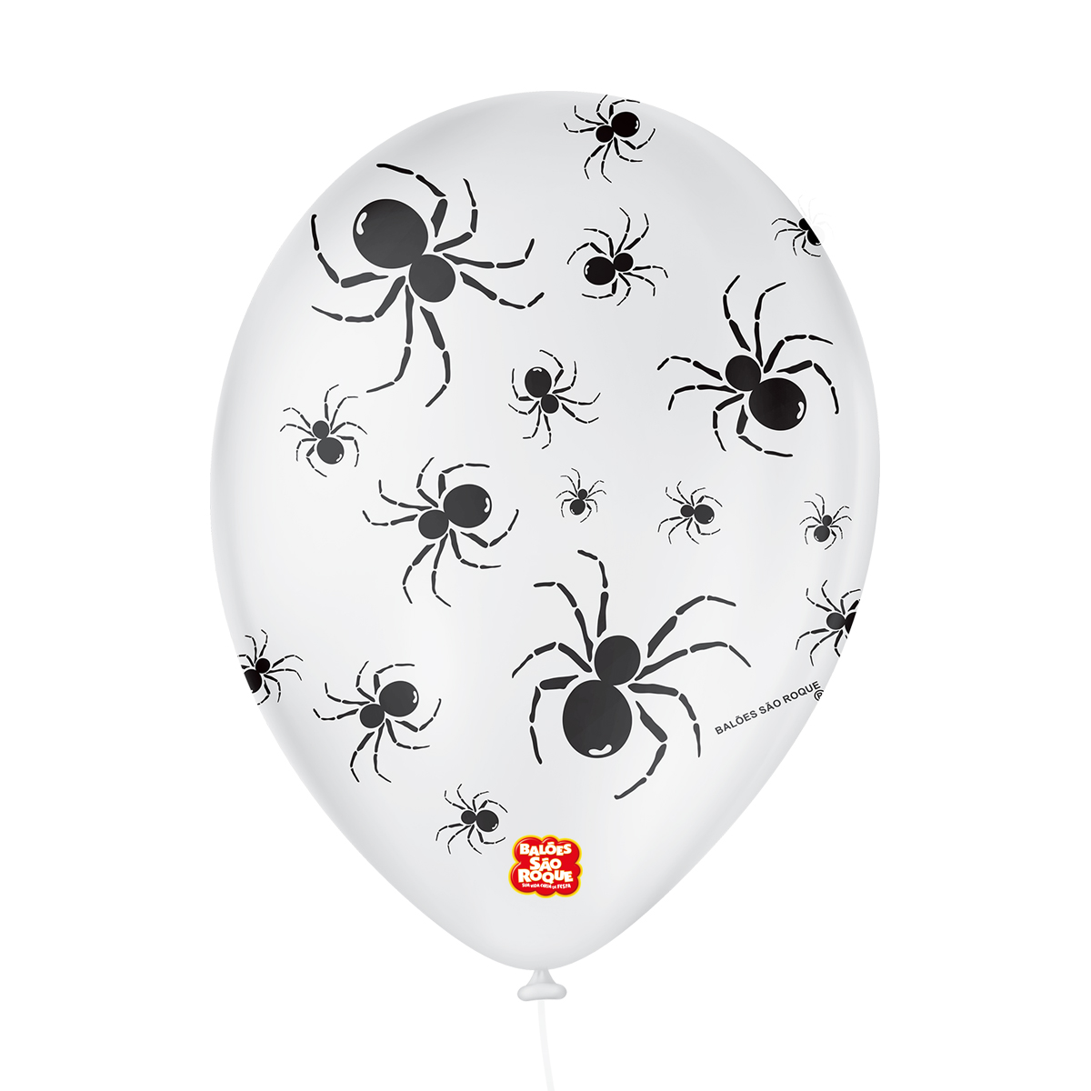  Bexiga Balões Tema Nº 9 Aranha Branco Halloween - 25 Unid 